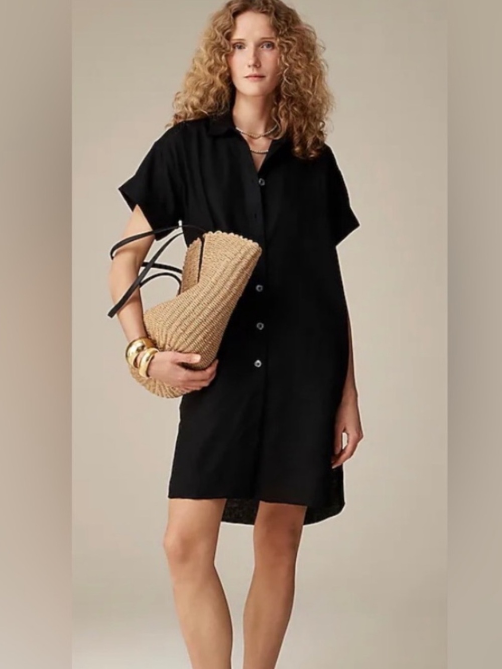 NWT J. Crew Capitaine shirtdress in linen Size Small Black